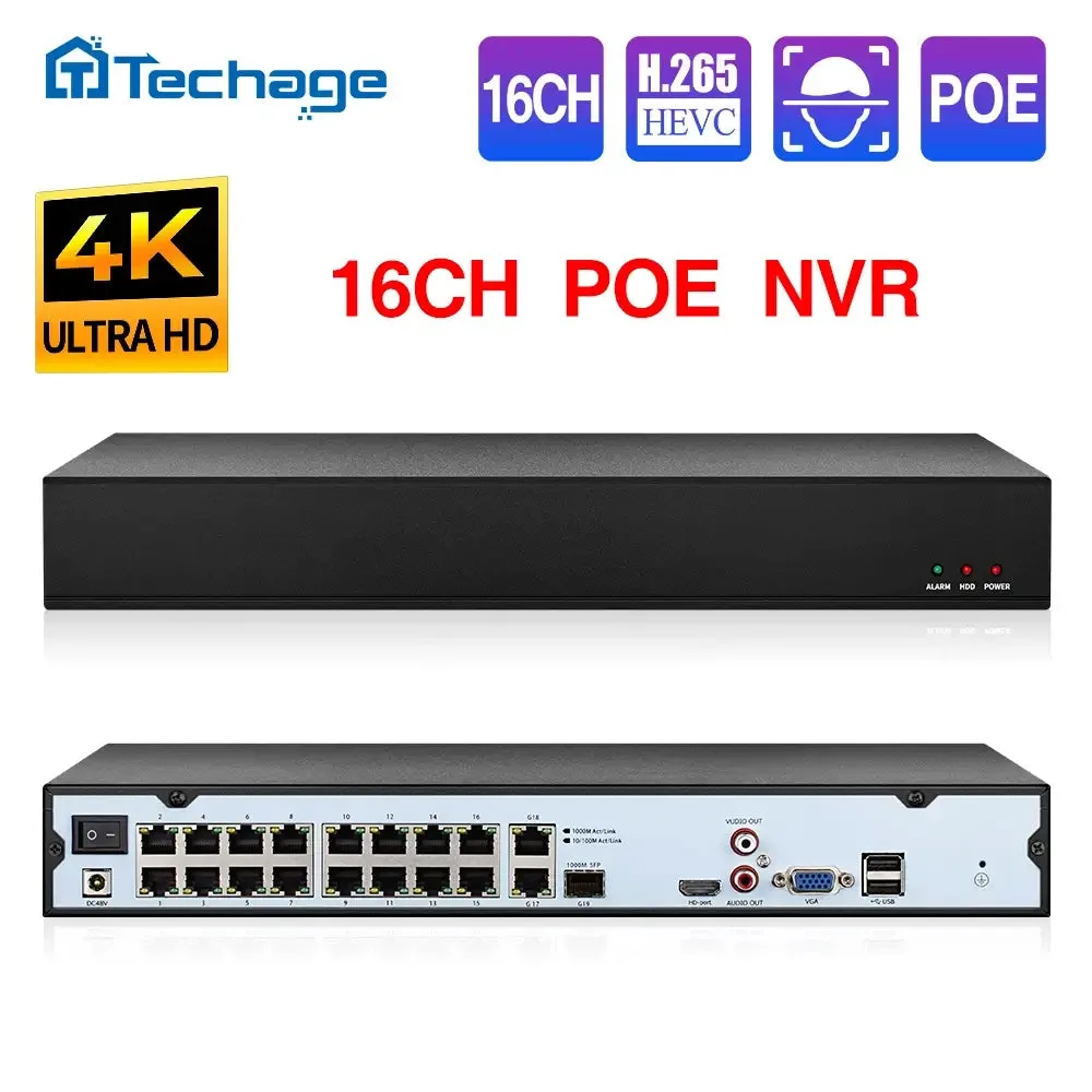 16CH PoE NVR Recorder with 4K Support